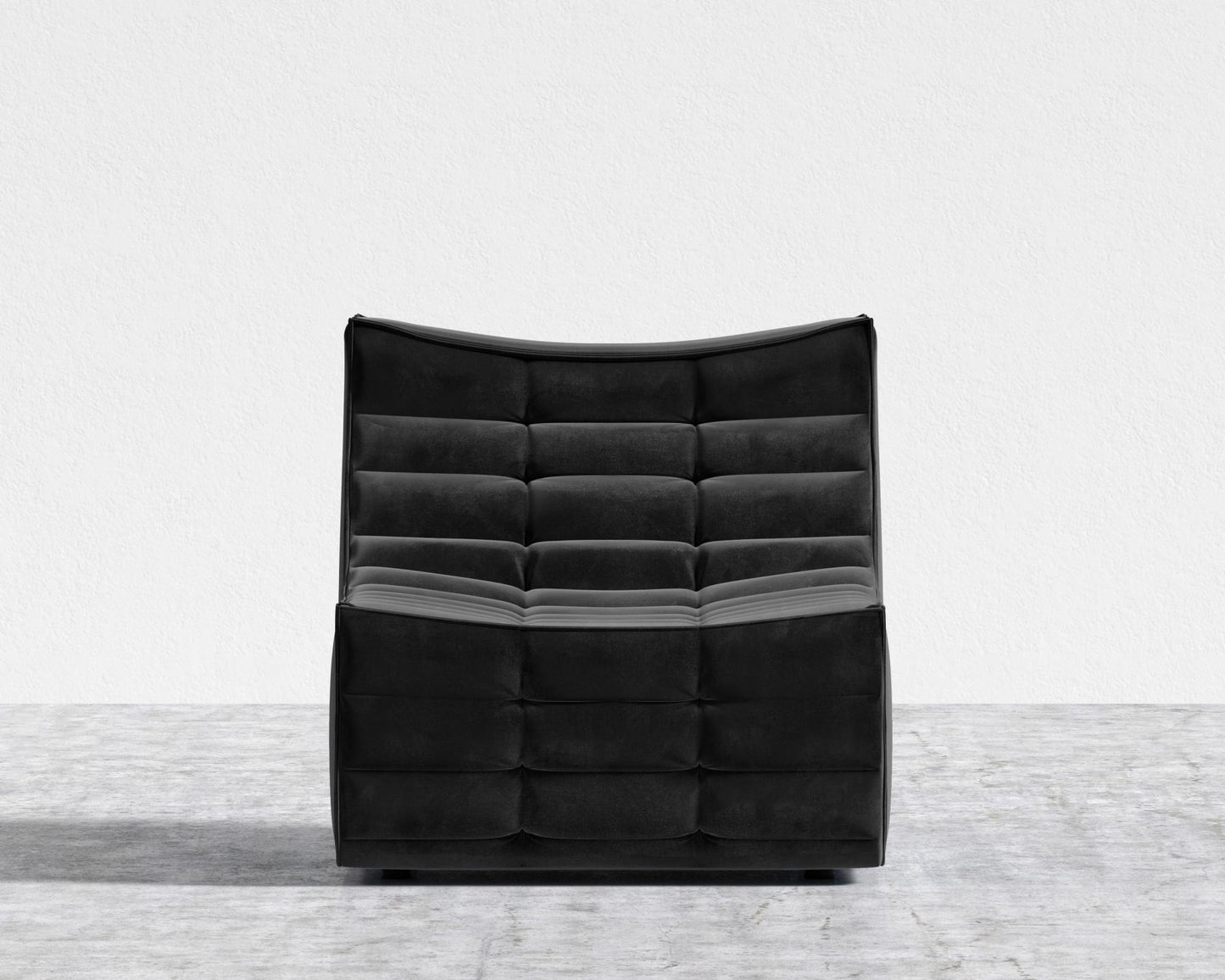 Tanner Armless - Plush Velvet - Black