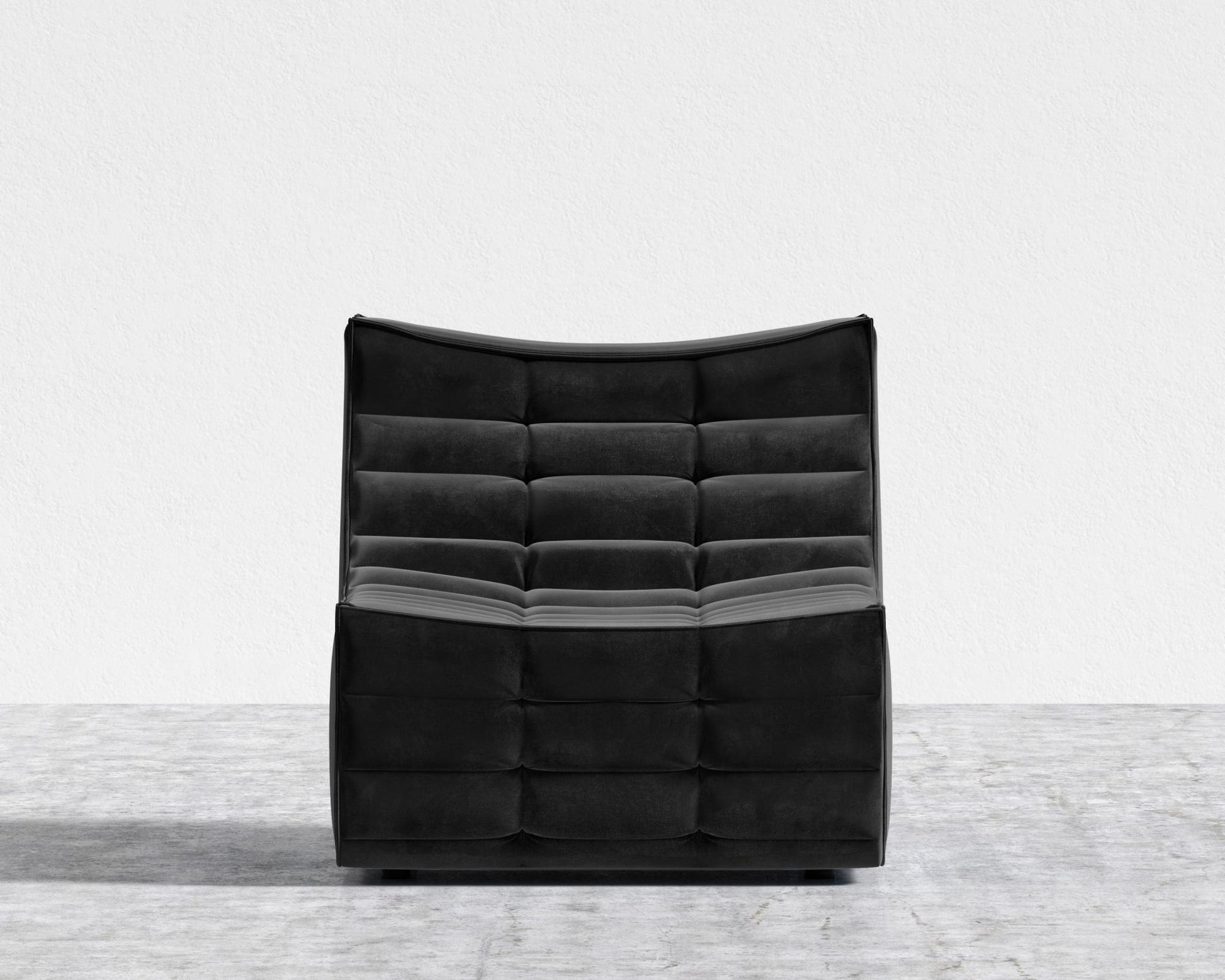 Tanner Armless - Plush Velvet - Black