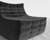 Tanner Armless - Plush Velvet - Black