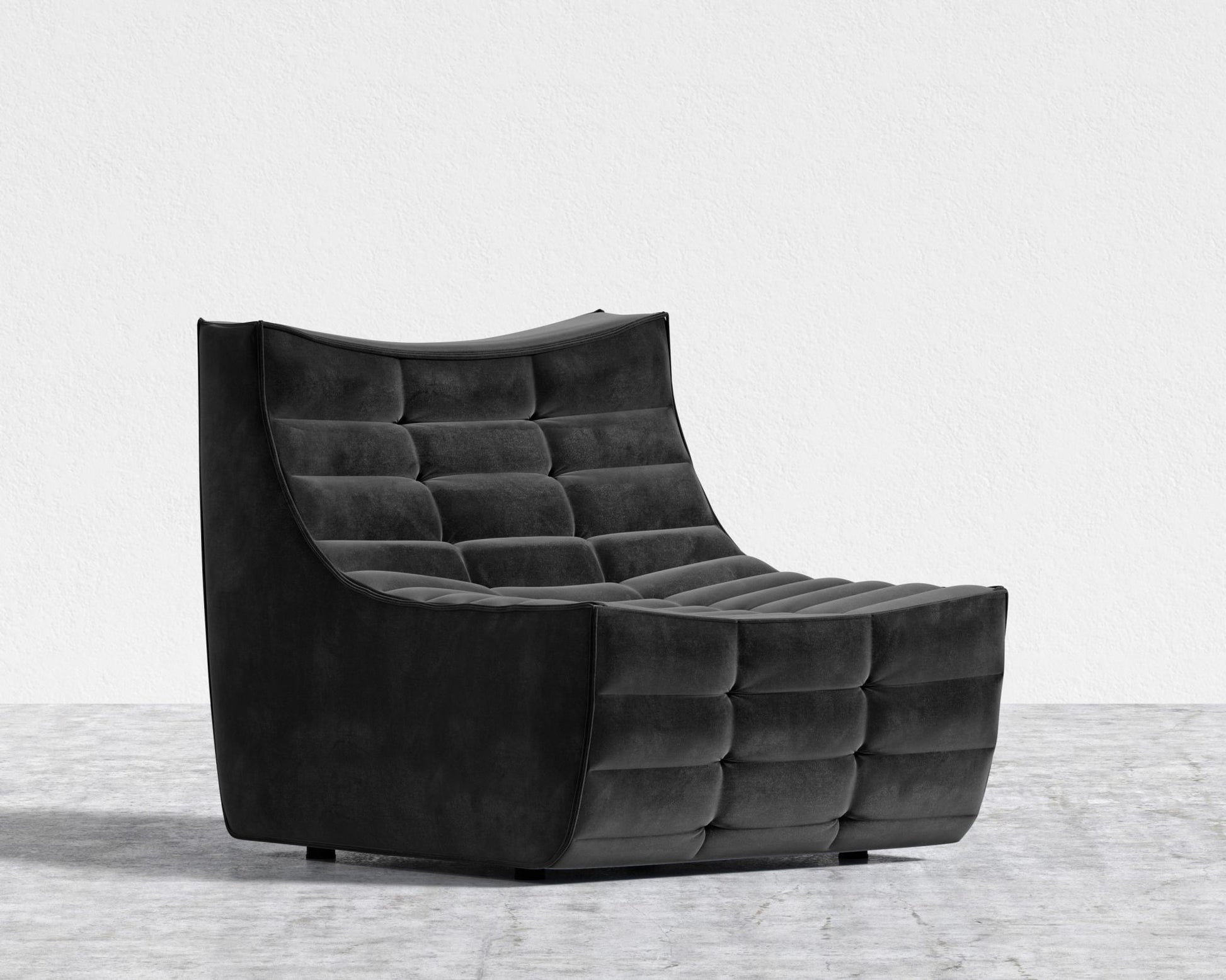 Tanner Armless - Plush Velvet - Black