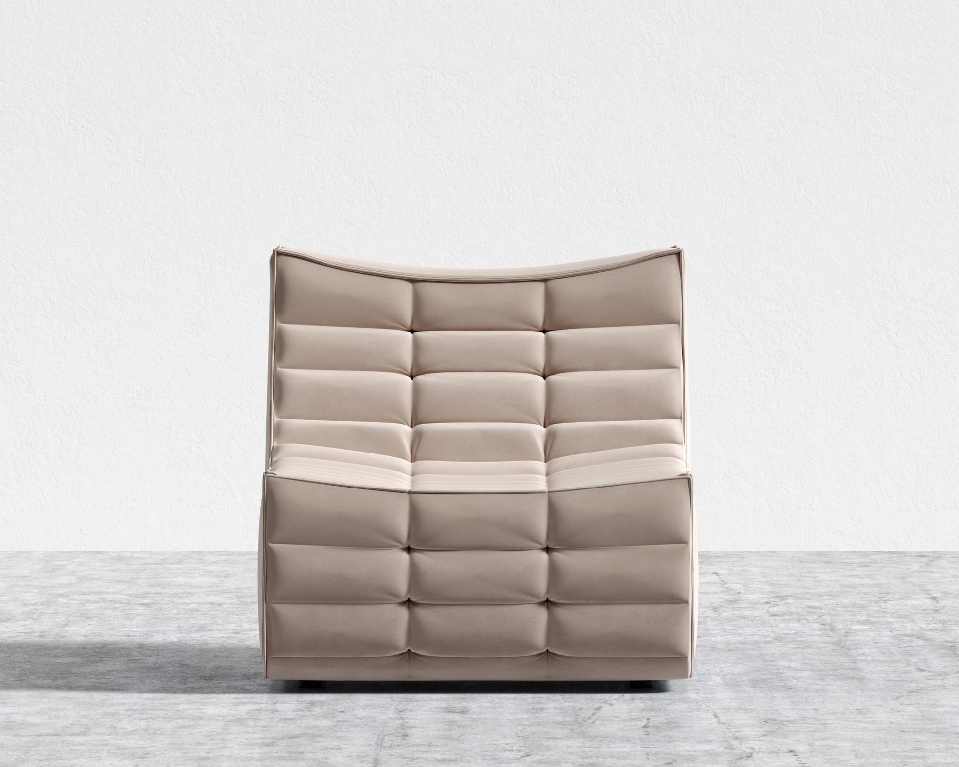 Tanner Armless - Plush Velvet - Blush