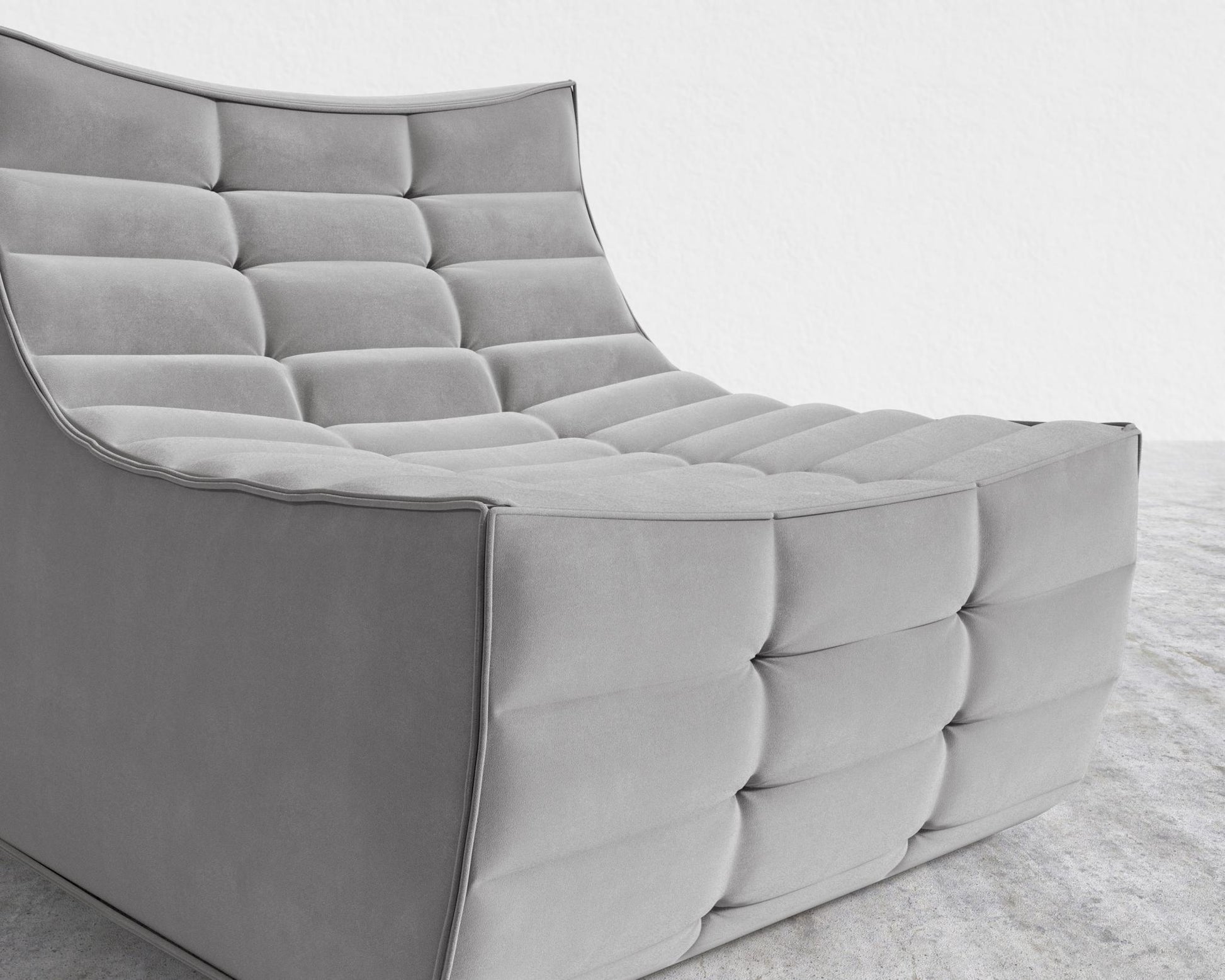 Tanner Armless - Plush Velvet - Glacier Grey