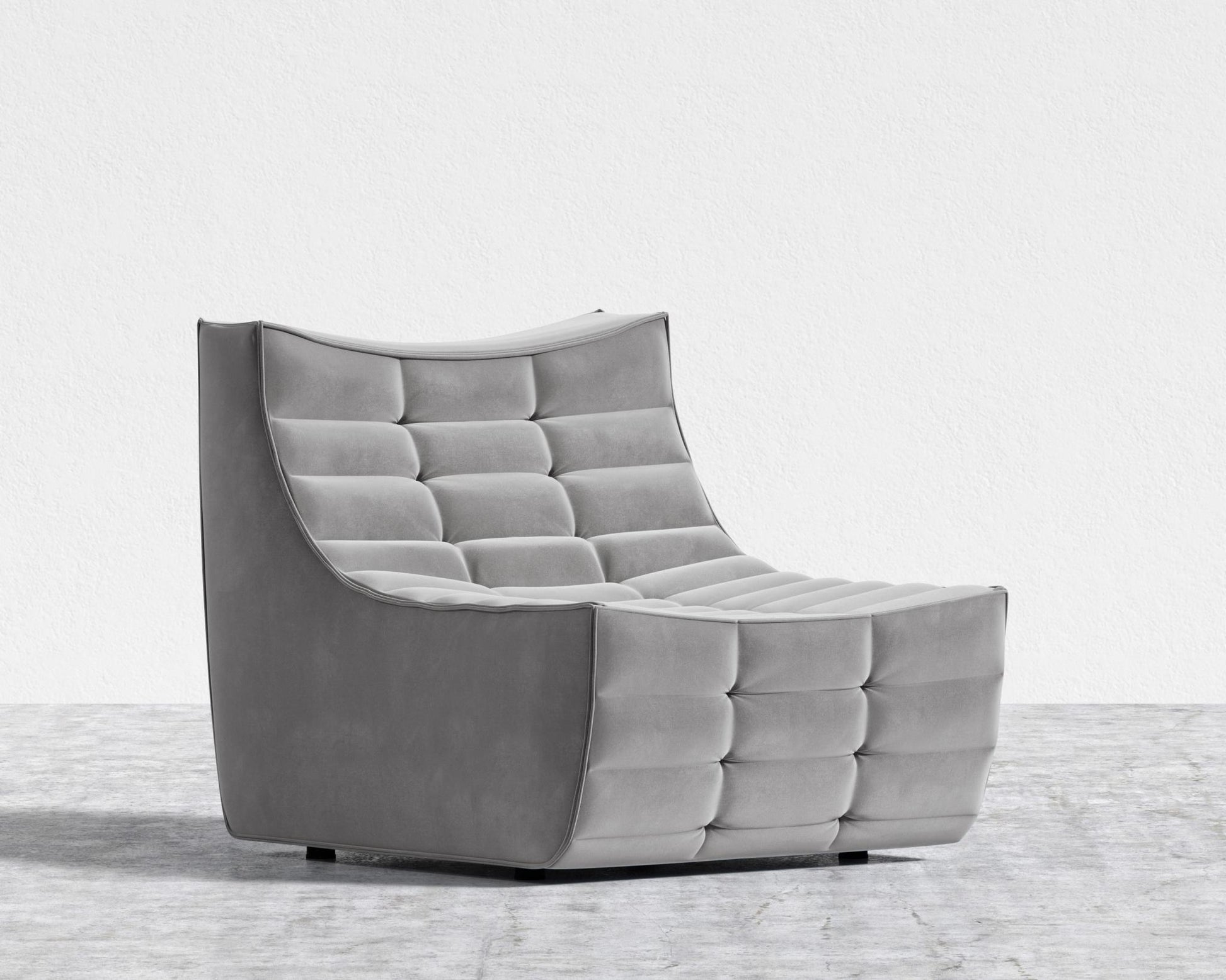 Tanner Armless - Plush Velvet - Glacier Grey