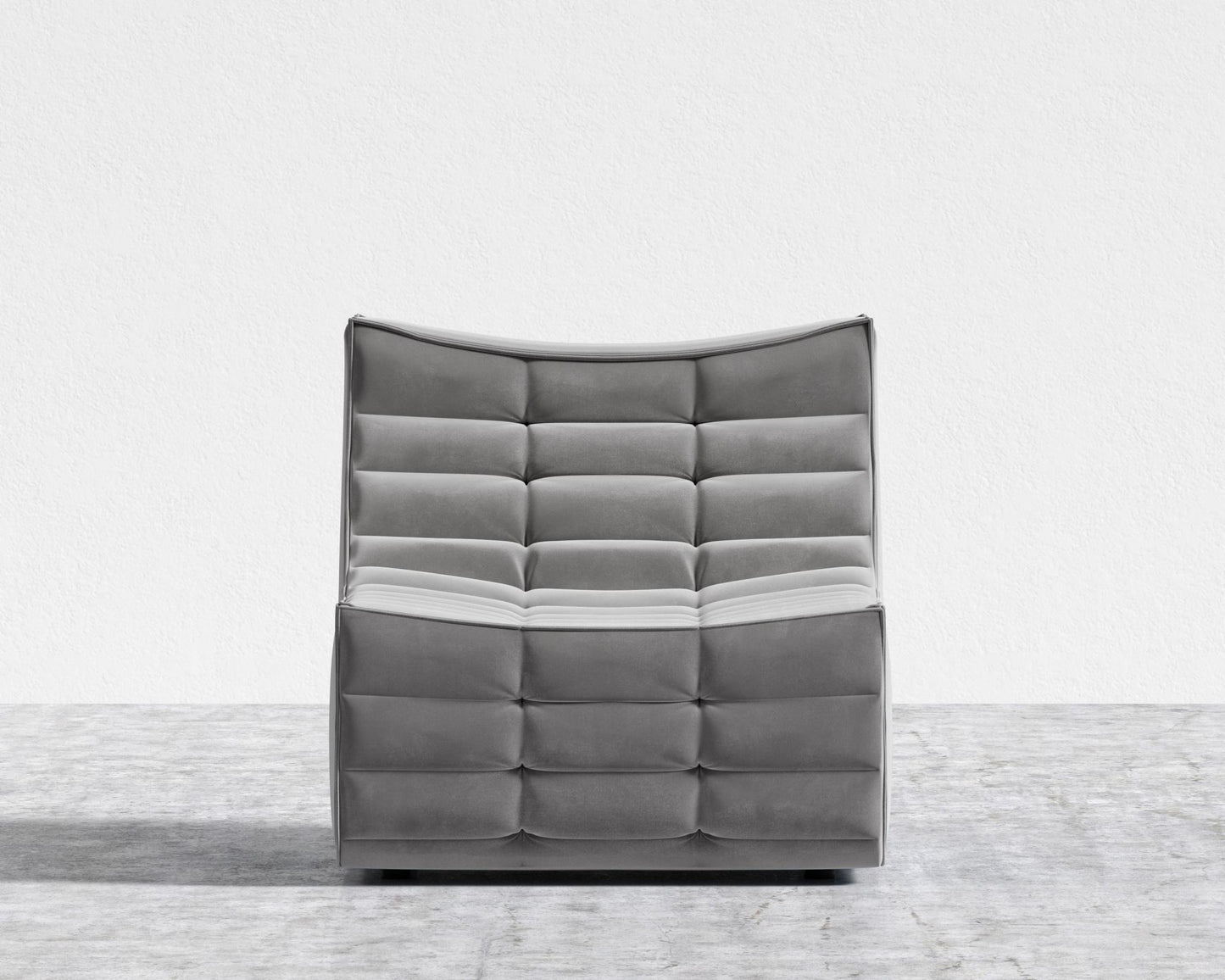 Tanner Armless - Plush Velvet - Glacier Grey