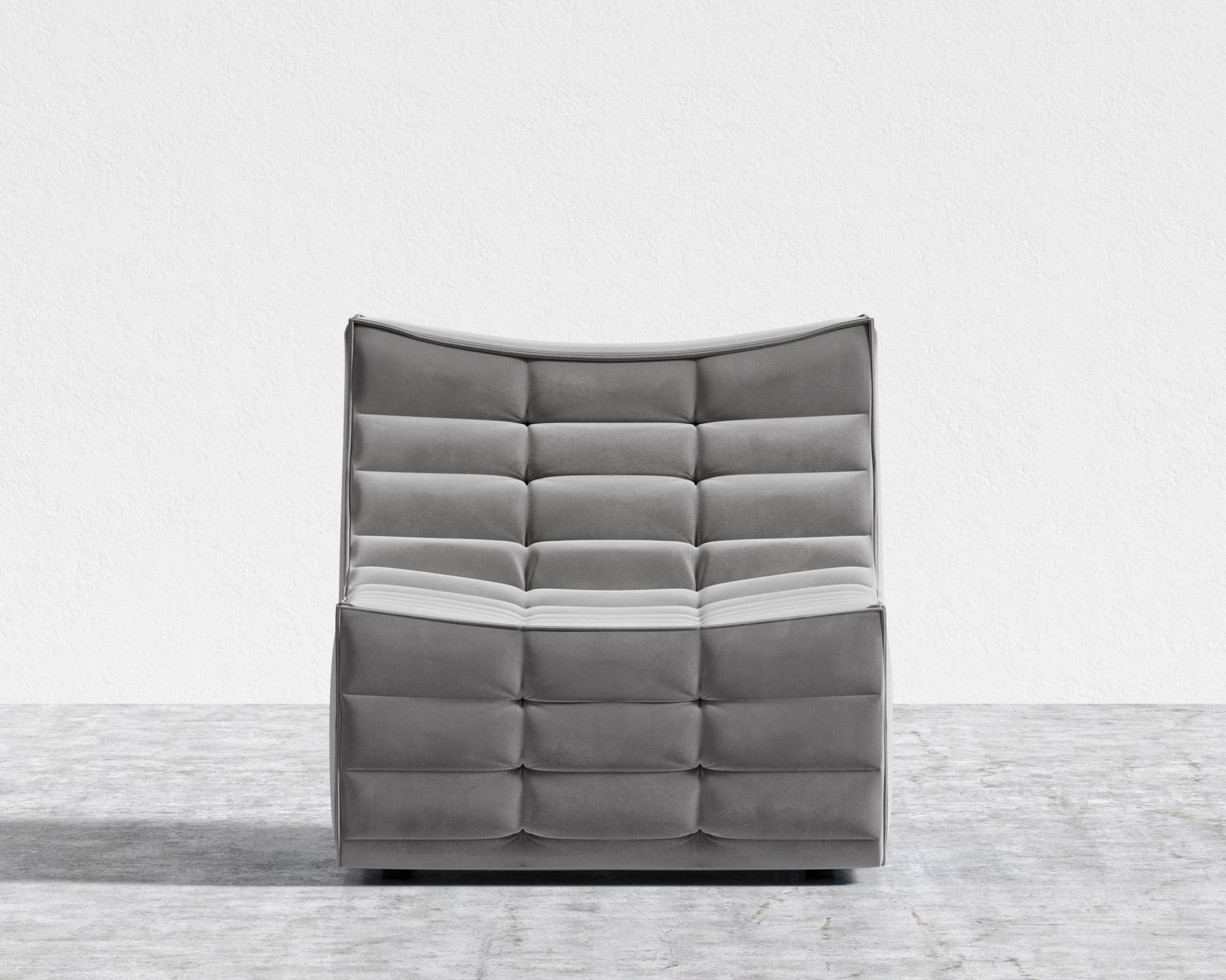 Tanner Armless - Plush Velvet - Glacier Grey