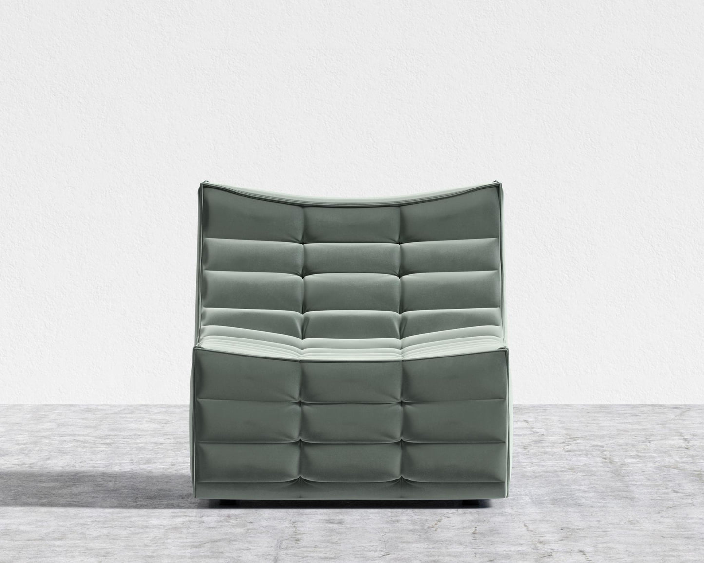 Tanner Armless - Plush Velvet - Moonstone