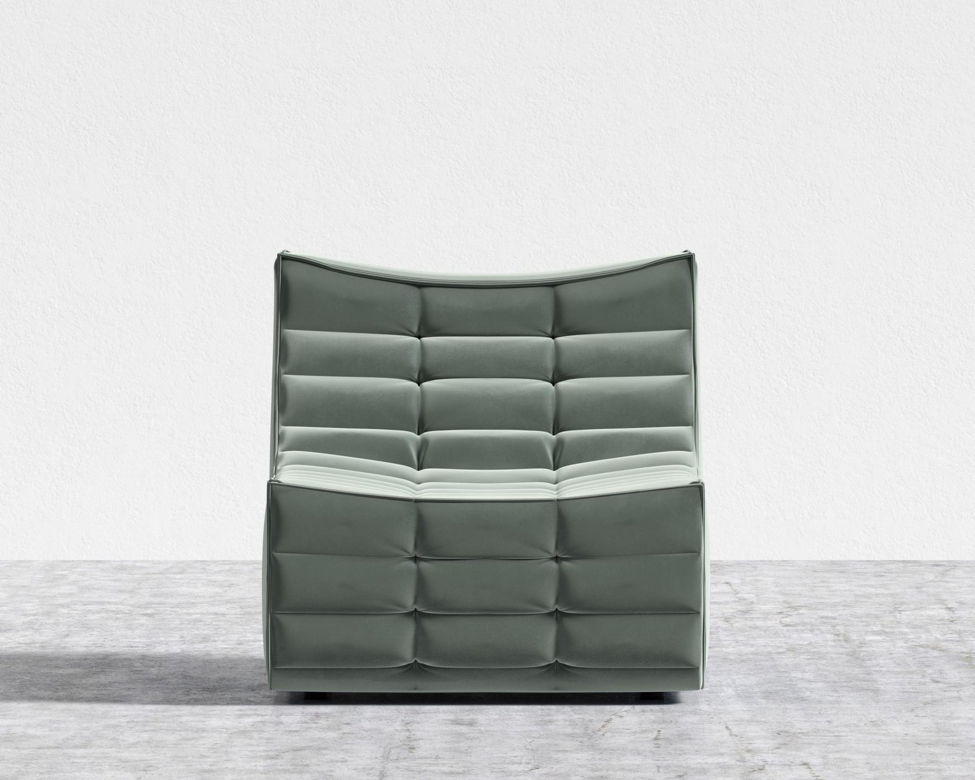 Tanner Armless - Plush Velvet - Moonstone