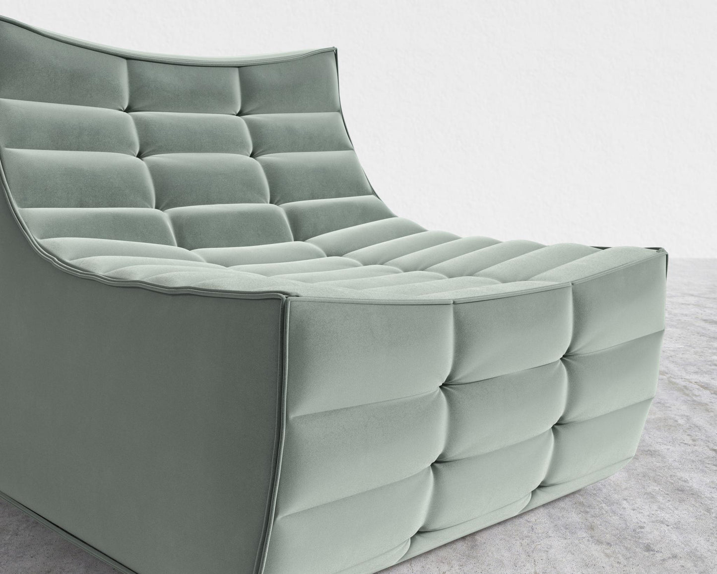 Tanner Armless - Plush Velvet - Moonstone