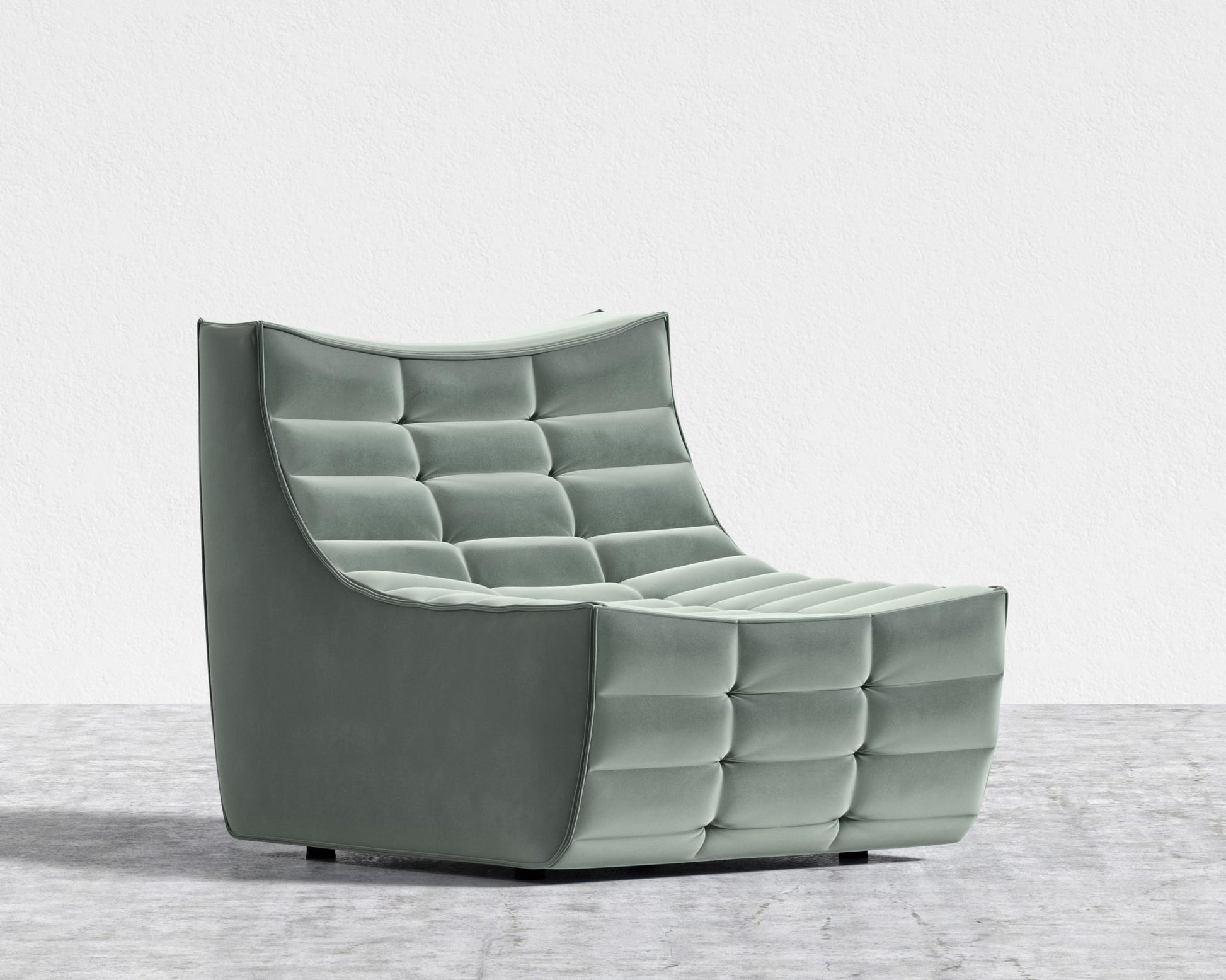 Tanner Armless - Plush Velvet - Moonstone