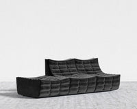 Tanner Open End Sofa - Plush Velvet - Black