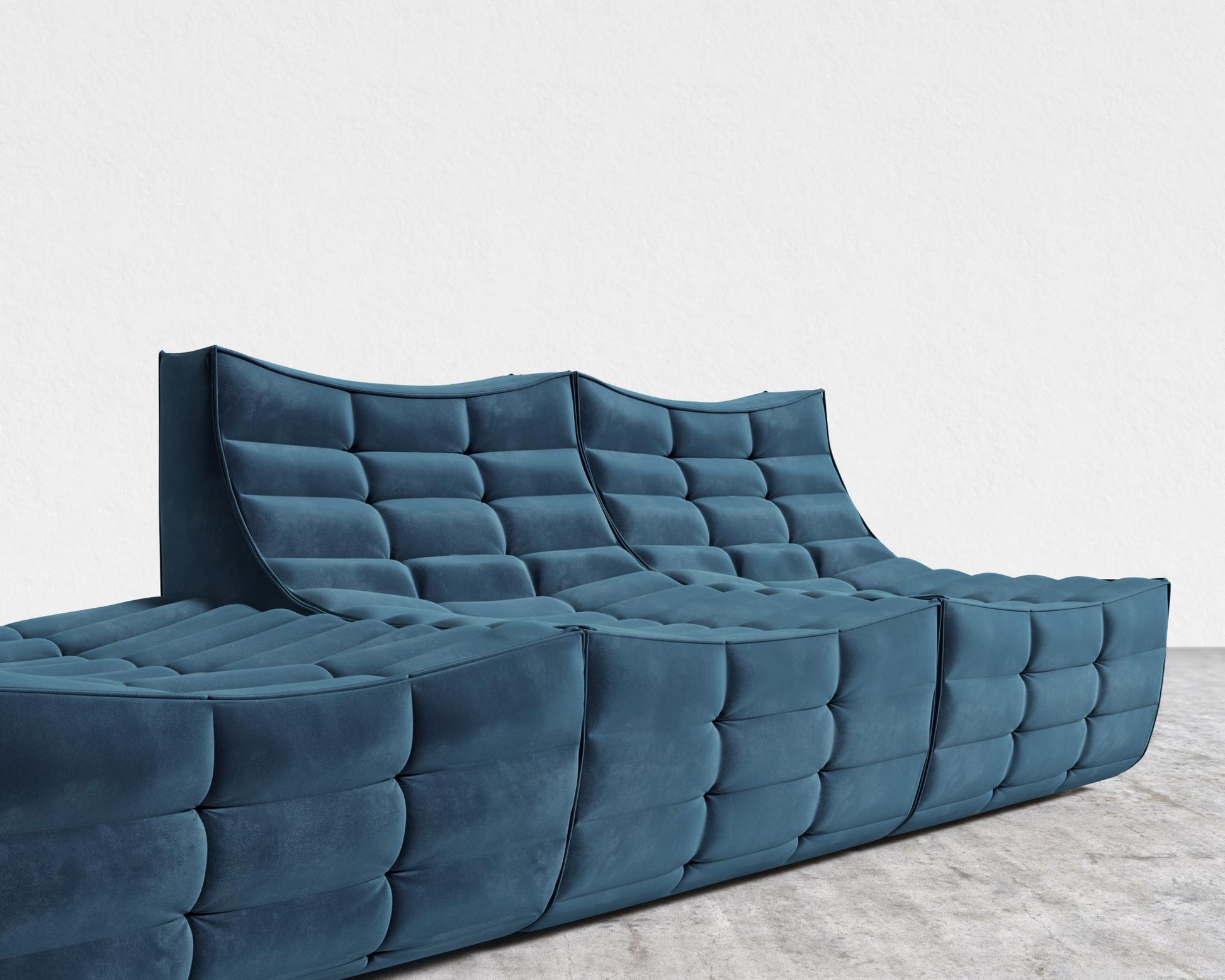 Tanner Open End Sofa - Plush Velvet - Cobalt