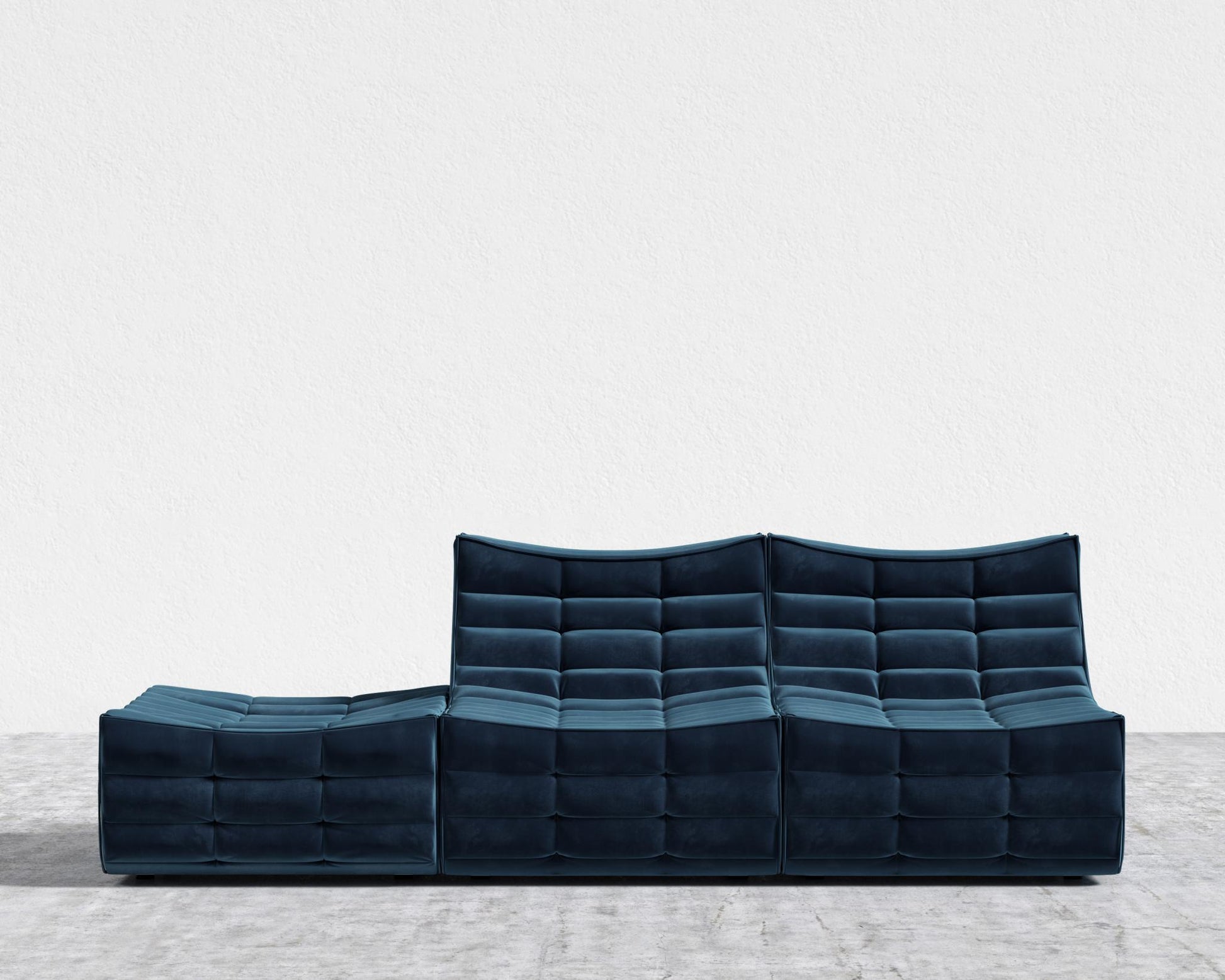 Tanner Open End Sofa - Plush Velvet - Cobalt