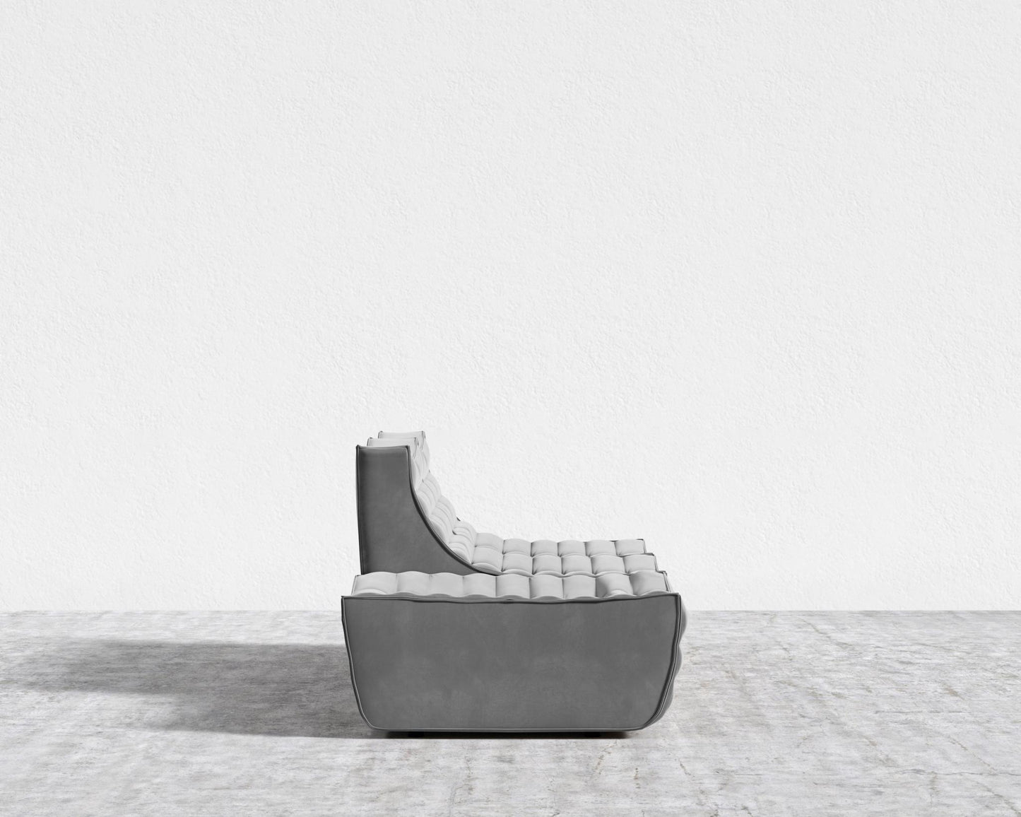 Tanner Open End Sofa - Plush Velvet - Glacier Grey