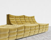 Tanner Open End Sofa - Plush Velvet - Golden Beryl