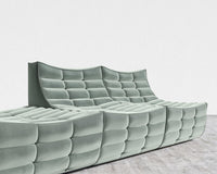 Tanner Open End Sofa - Plush Velvet - Moonstone