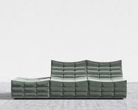 Tanner Open End Sofa - Plush Velvet - Moonstone