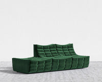 Tanner Open End Sofa - Plush Velvet - Moss