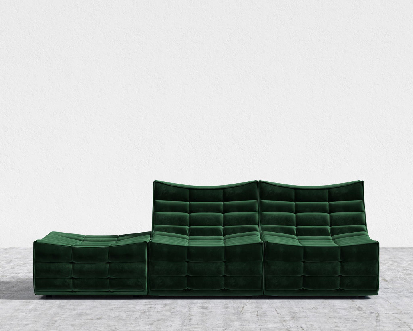 Tanner Open End Sofa - Plush Velvet - Moss