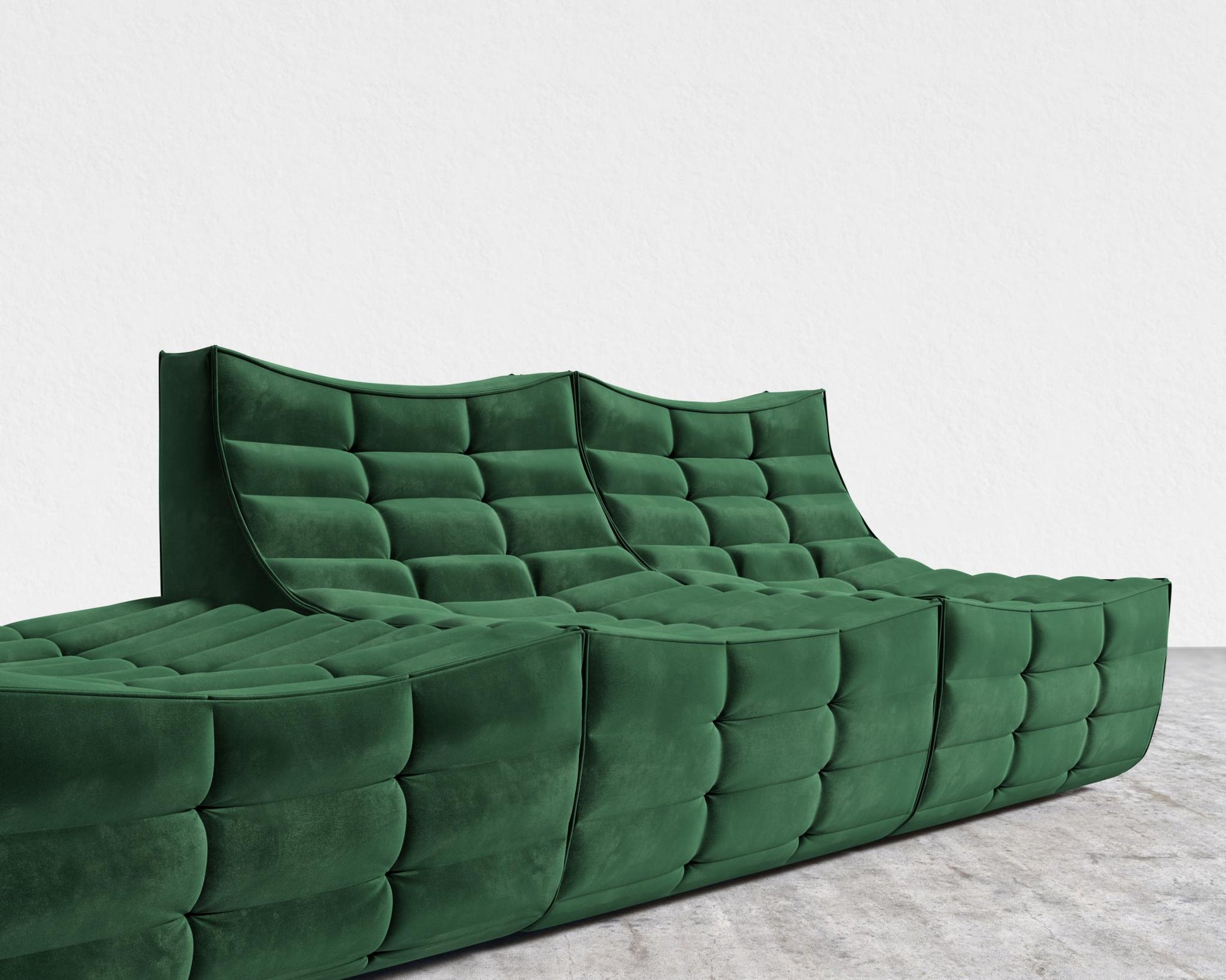 Tanner Open End Sofa - Plush Velvet - Moss