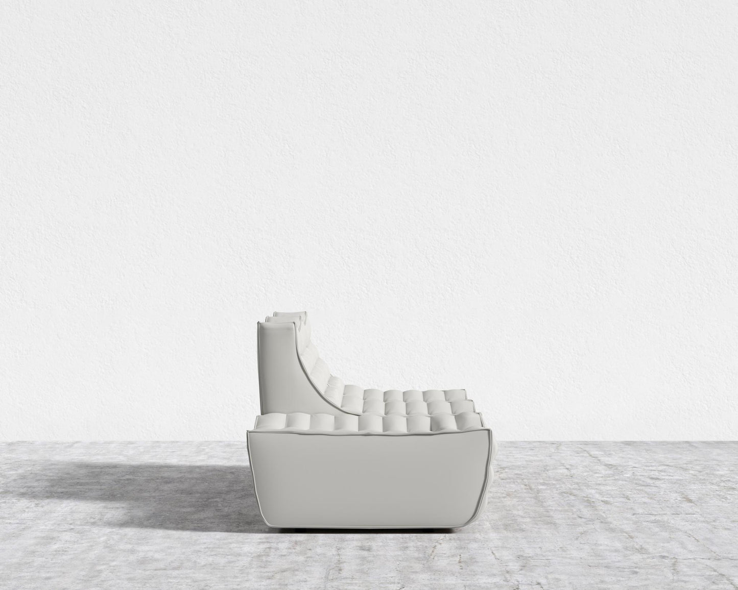 Tanner Open End Sofa - Trento Microfiber Leather - Trento Eggshell