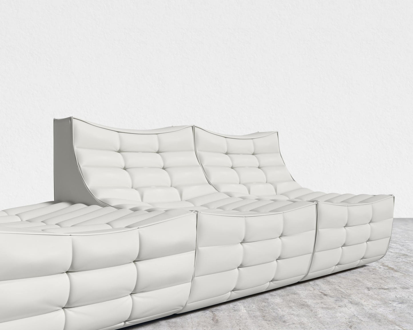 Tanner Open End Sofa - Trento Microfiber Leather - Trento Eggshell