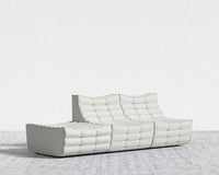 Tanner Open End Sofa - Trento Microfiber Leather - Trento Eggshell