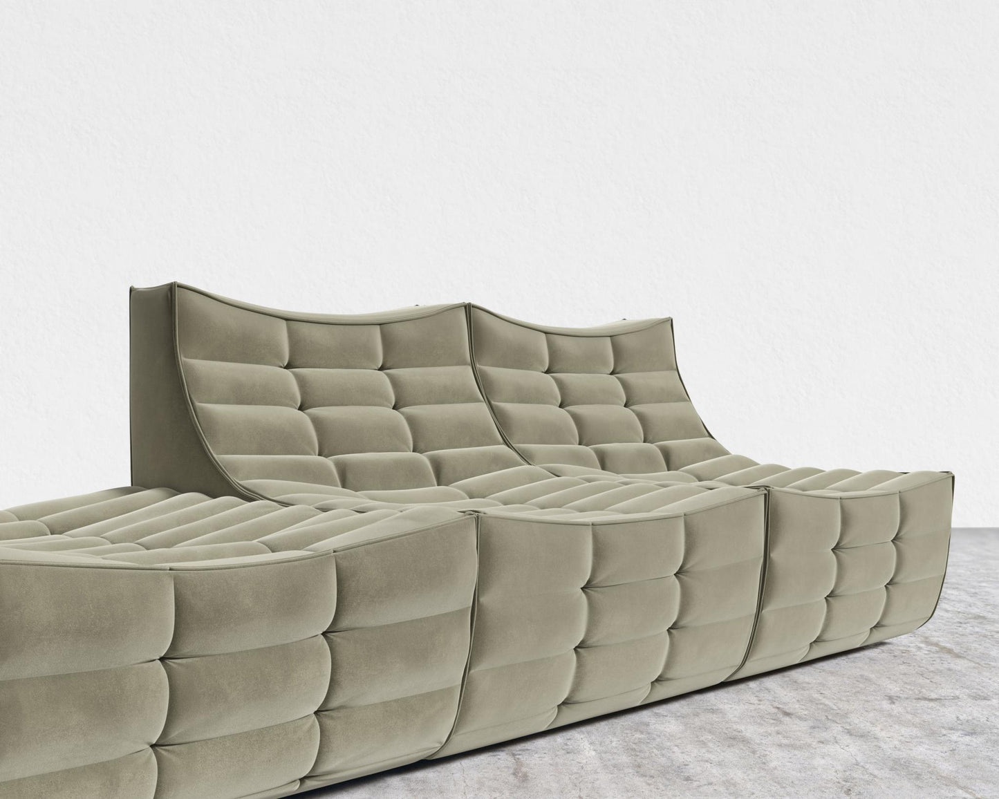 Tanner Open End Sofa - Signature Plush Velvet - Olive Green