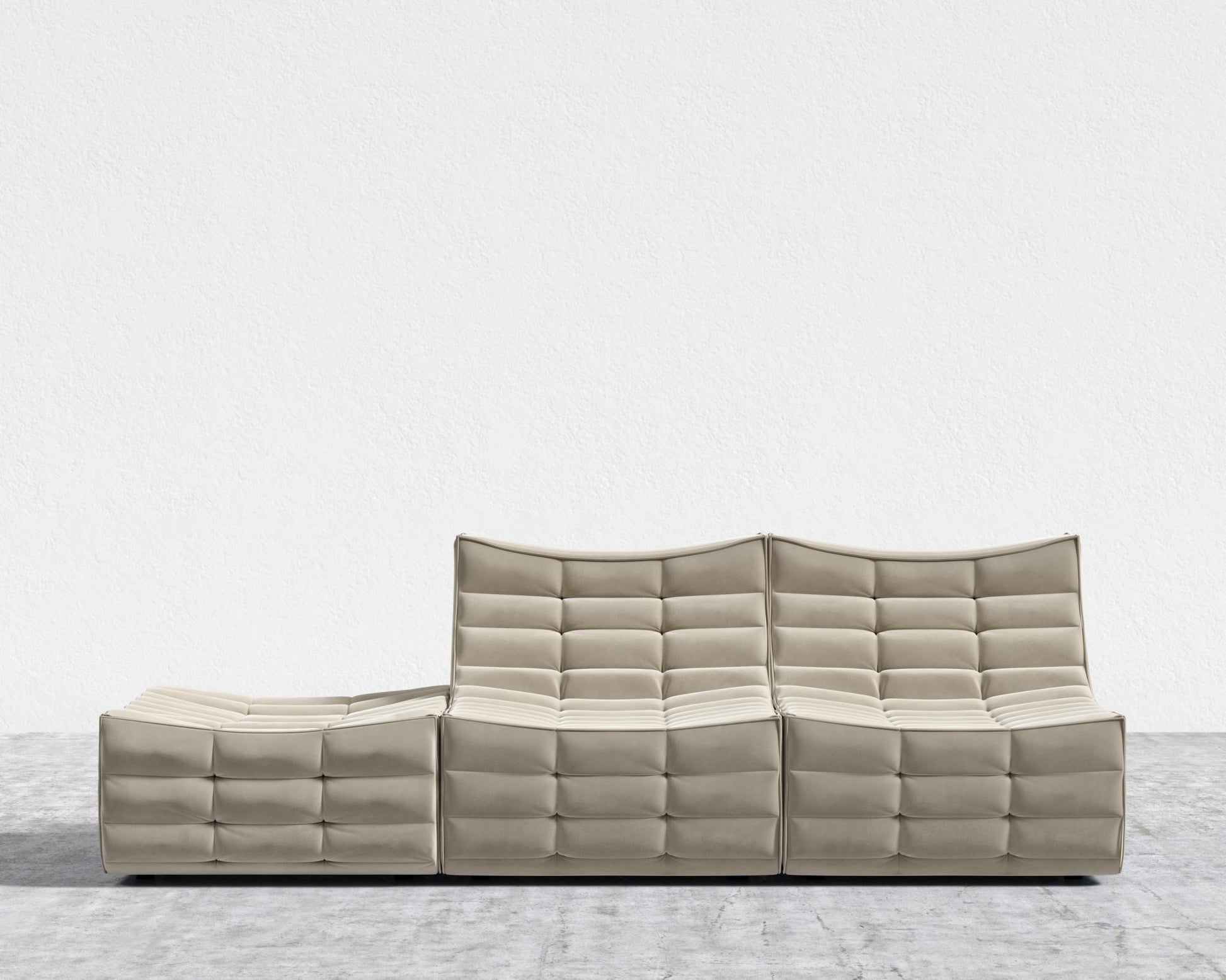 Tanner Open End Sofa - Signature Plush Velvet - Warm Taupe