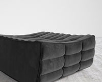 Tanner Ottoman - Plush Velvet - Black