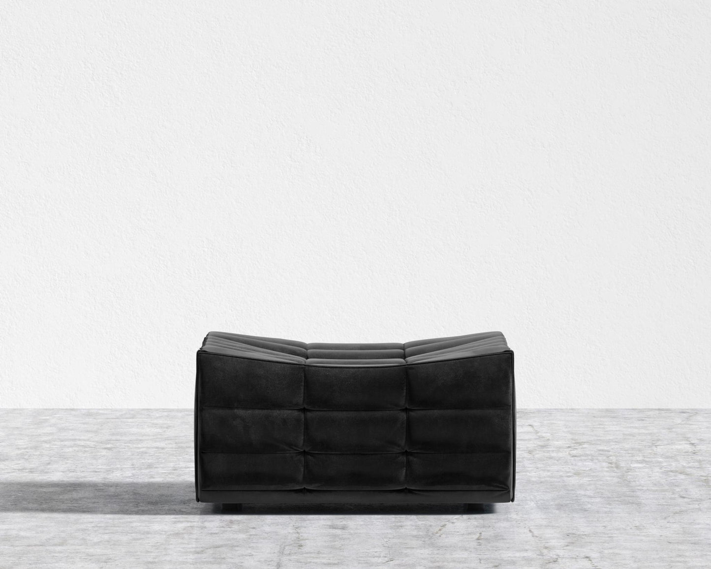 Tanner Ottoman - Plush Velvet - Black