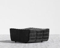 Tanner Ottoman - Plush Velvet - Black