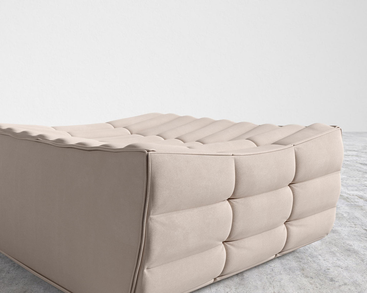 Tanner Ottoman - Plush Velvet - Blush