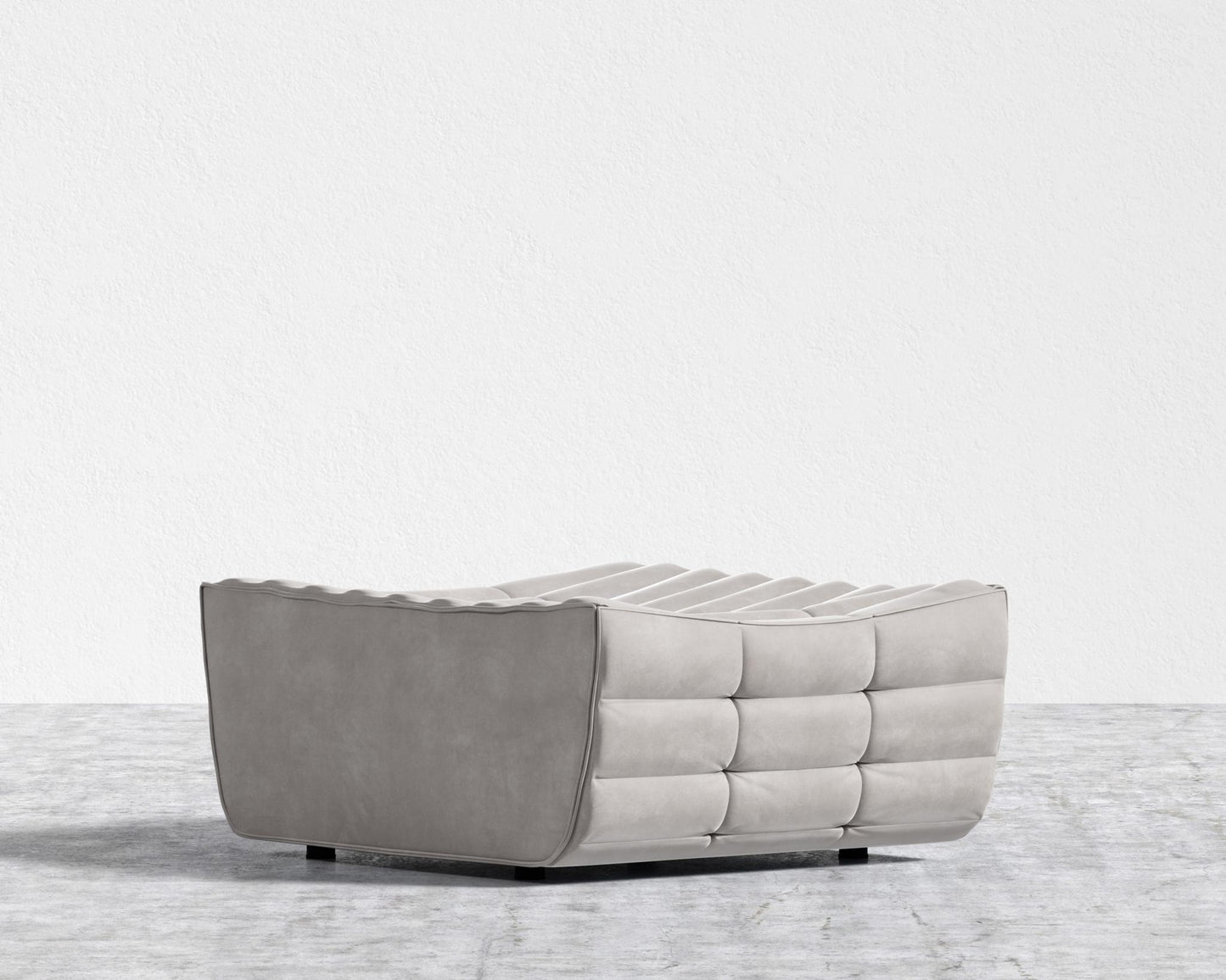 Tanner Ottoman - Venice Vegan Suede - Chiffon