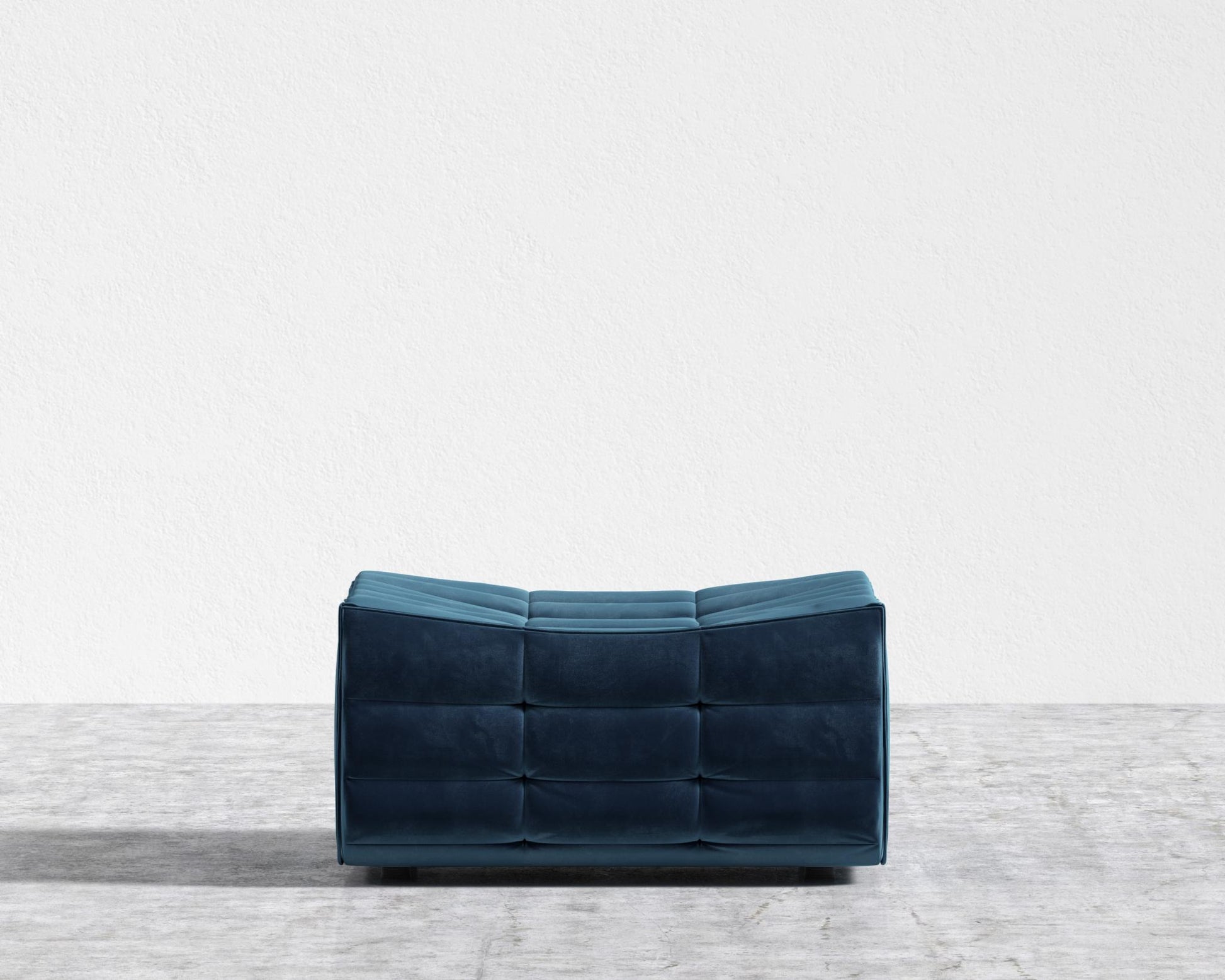 Tanner Ottoman - Plush Velvet - Cobalt