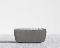 Tanner Ottoman - Plush Velvet - Glacier Grey