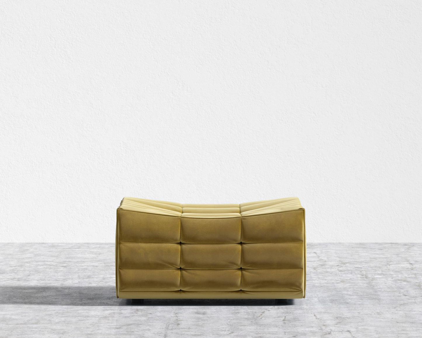 Tanner Ottoman - Plush Velvet - Golden Beryl