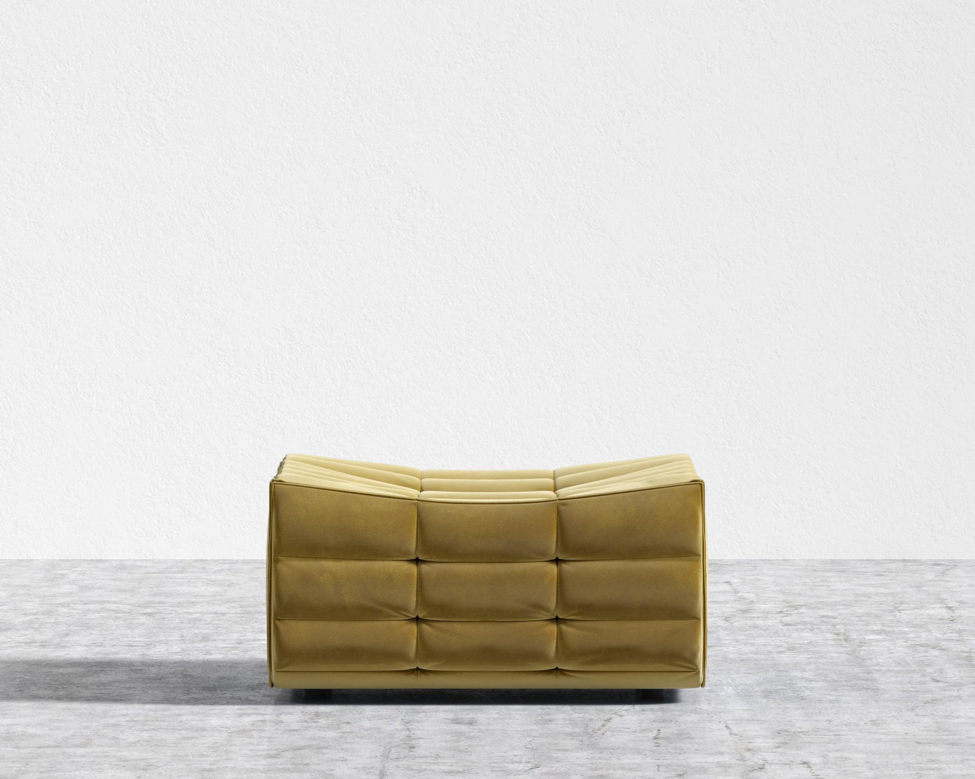 Tanner Ottoman - Plush Velvet - Golden Beryl