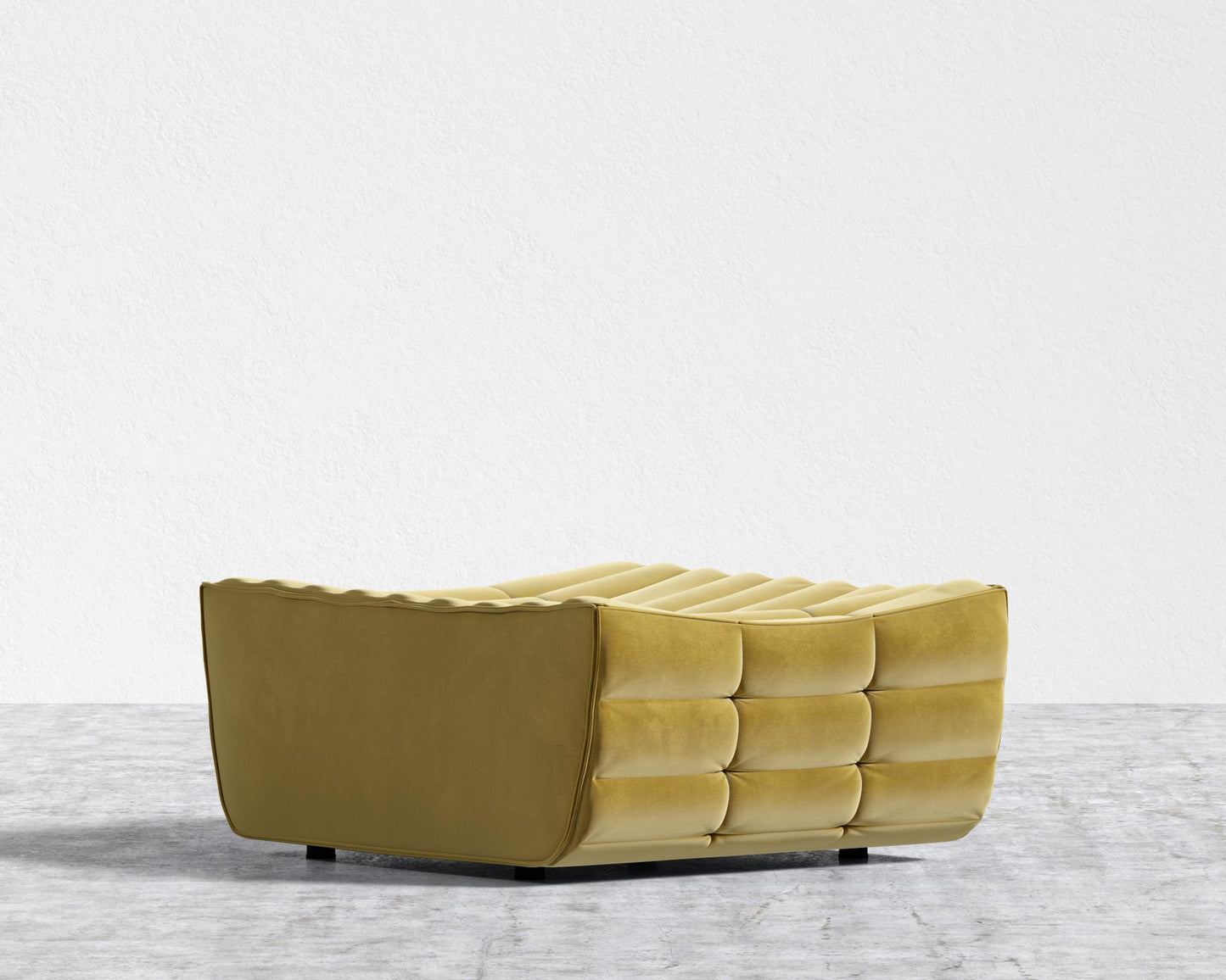 Tanner Ottoman - Plush Velvet - Golden Beryl