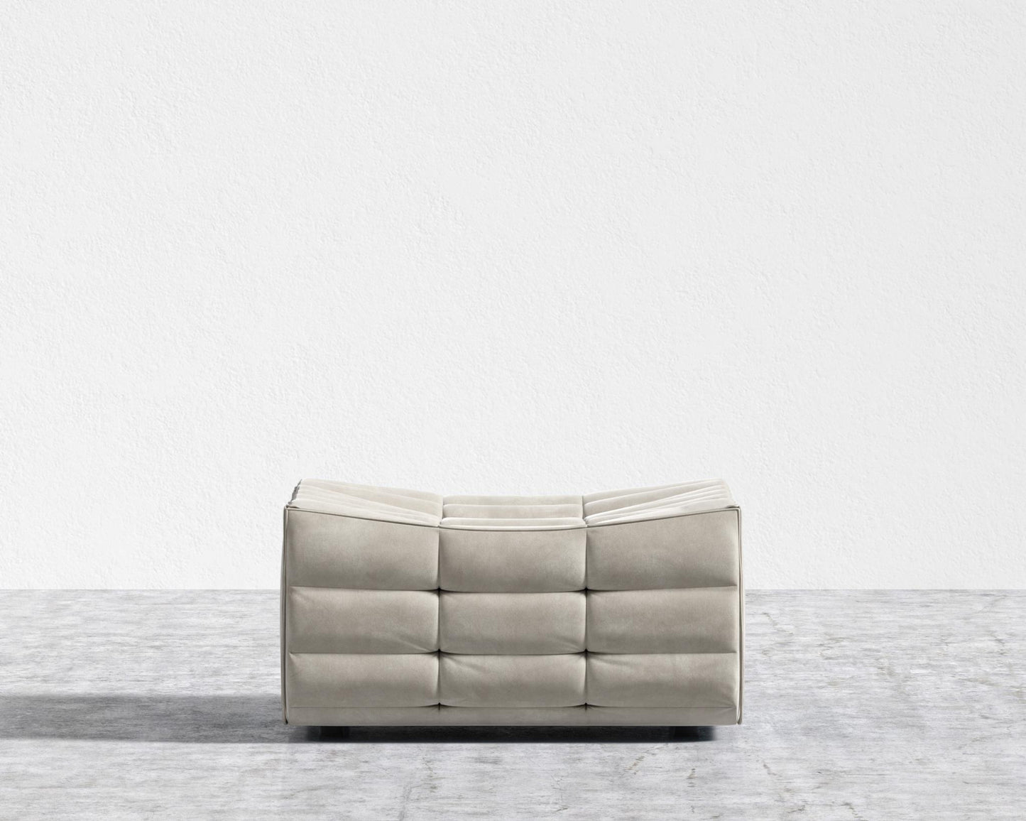 Tanner Ottoman - Venice Vegan Suede - Latte