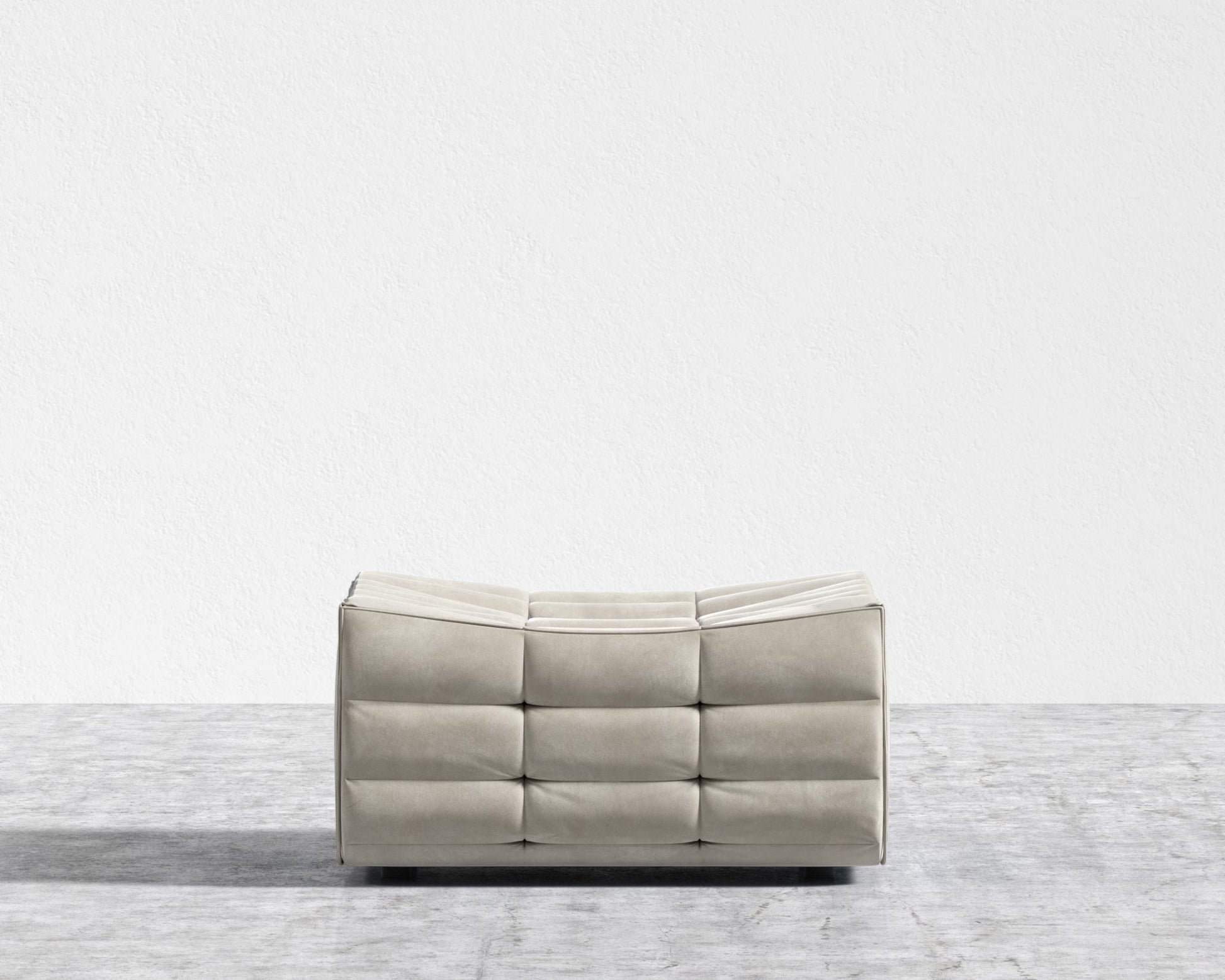 Tanner Ottoman - Venice Vegan Suede - Latte