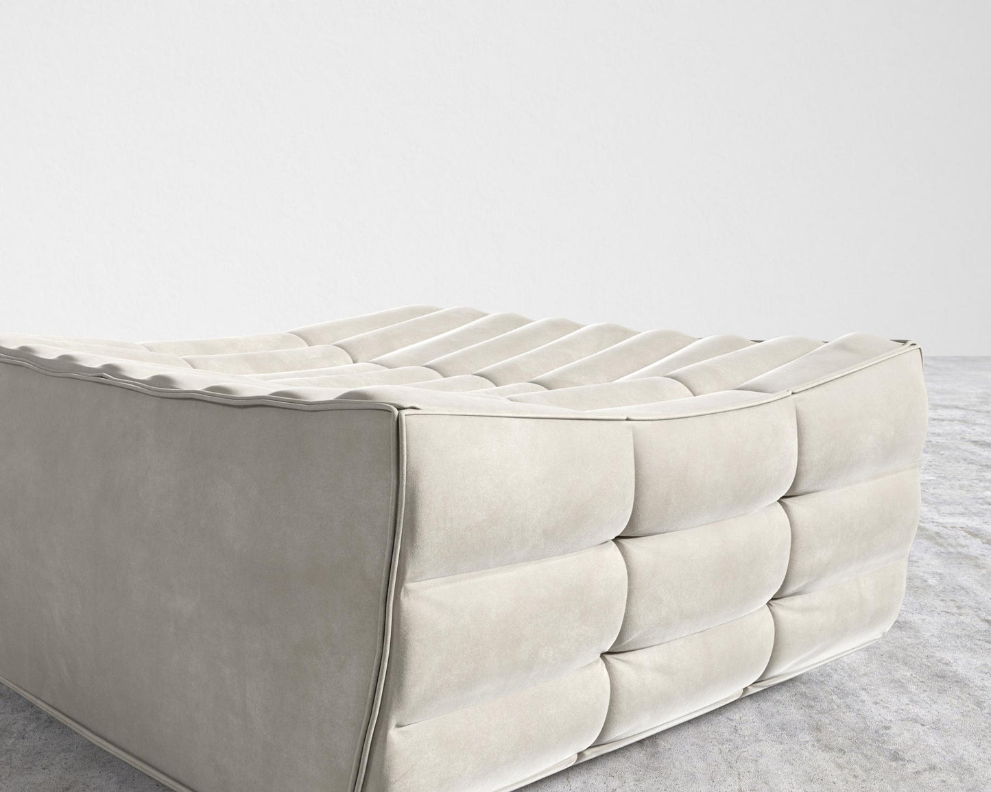 Tanner Ottoman - Venice Vegan Suede - Latte