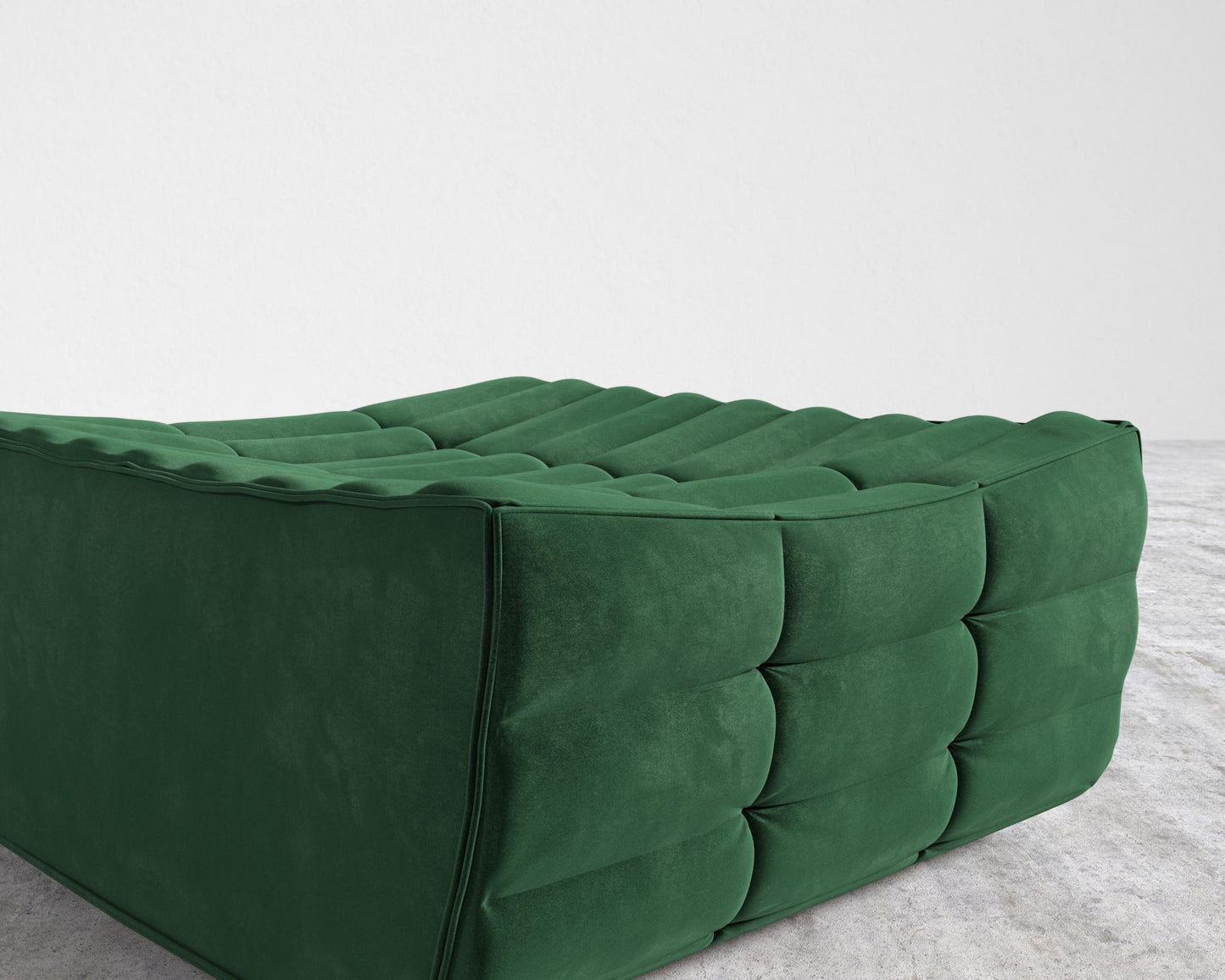 Tanner Ottoman - Plush Velvet - Moss