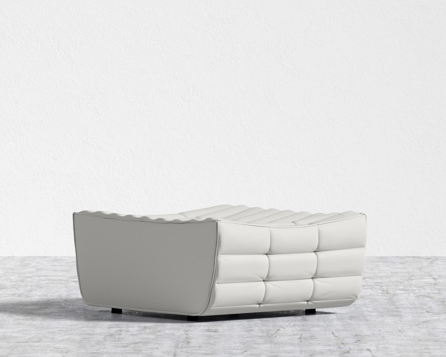 Tanner Ottoman - Trento Microfiber Leather - Trento Eggshell