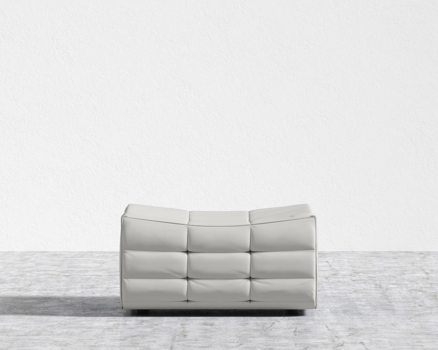 Tanner Ottoman - Trento Microfiber Leather - Trento Eggshell