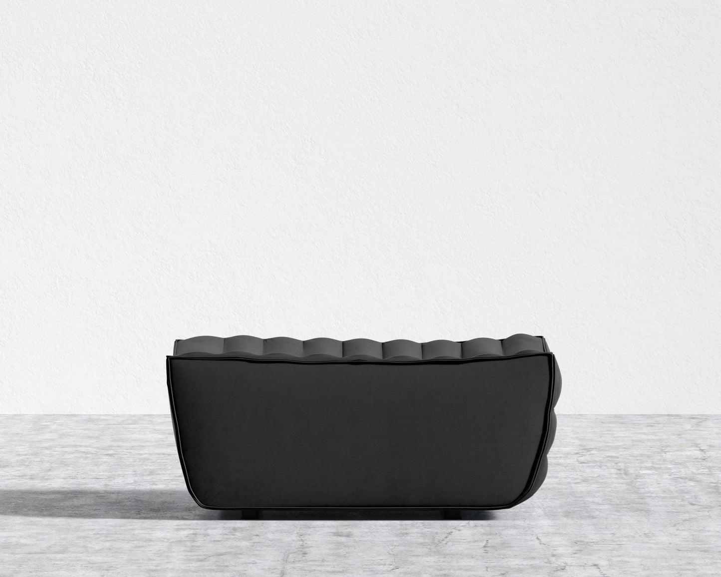 Tanner Ottoman - Trento Microfiber Leather - Trento Jet Black