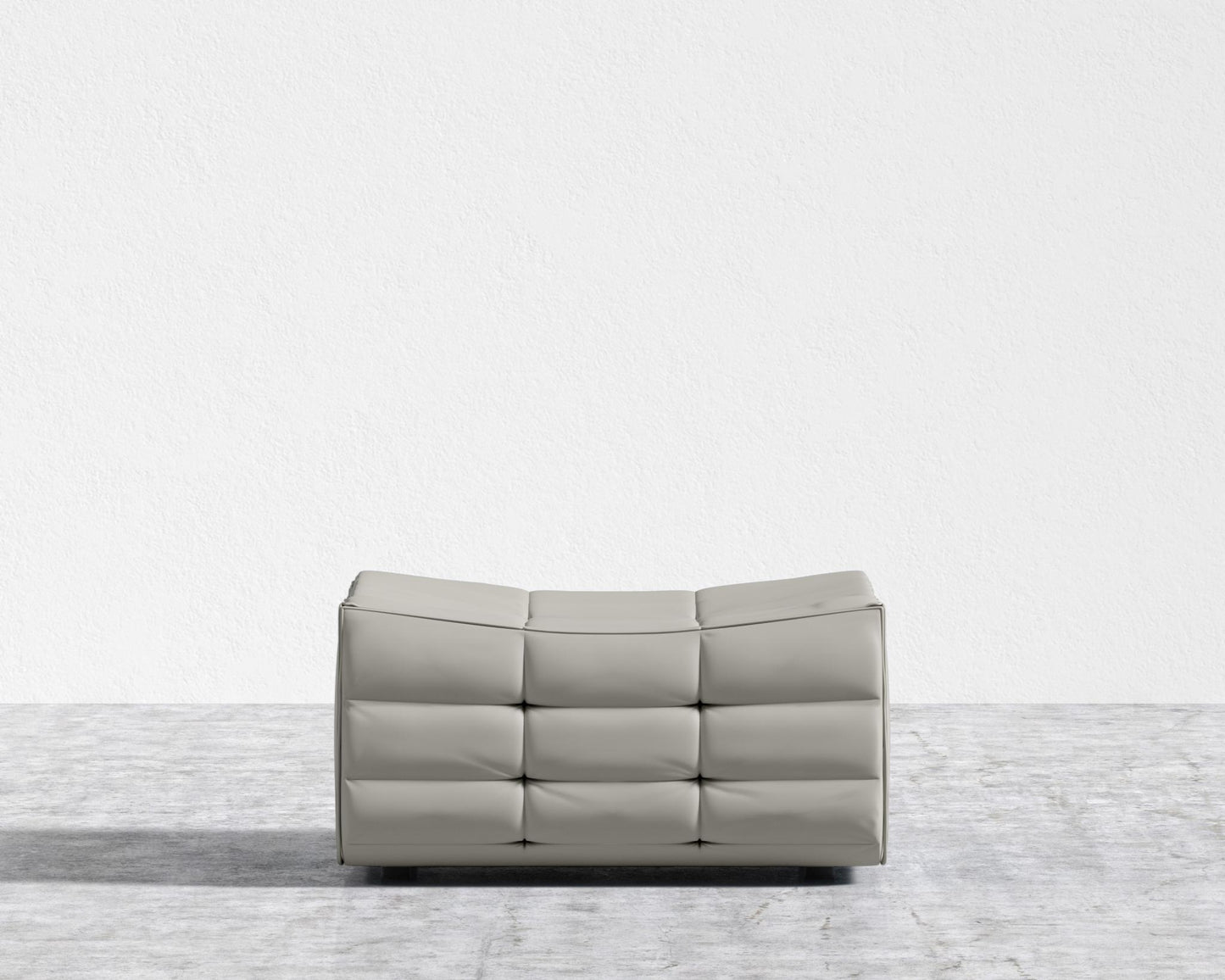 Tanner Ottoman - Trento Microfiber Leather - Trento Taupe