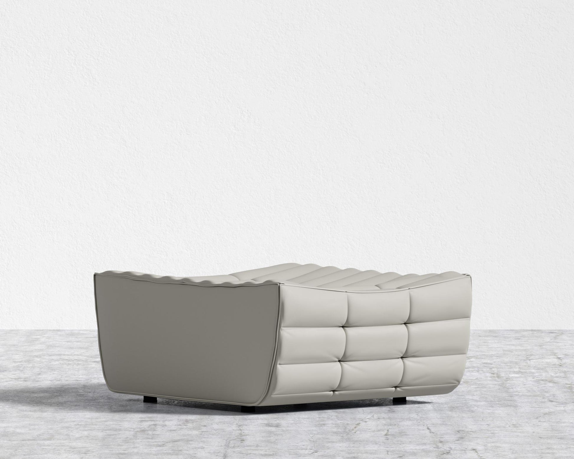 Tanner Ottoman - Trento Microfiber Leather - Trento Taupe