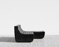 Tanner Sectional Sofa - Plush Velvet - Black