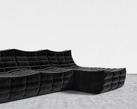 Tanner Sectional Sofa - Plush Velvet - Black