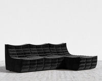 Tanner Sectional Sofa - Plush Velvet - Black